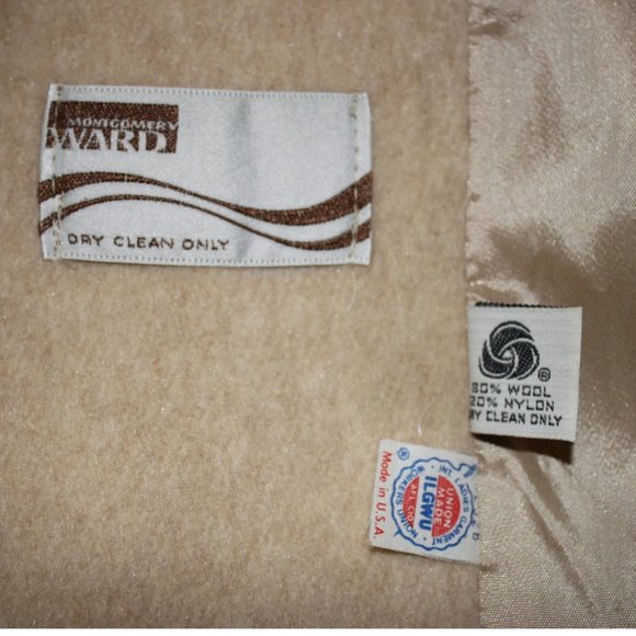 Vtg Fawn Beige Swing Cape Coat with scarf fringe Wool 1960s Retro 00ak Beautiful - Picture 5 of 6